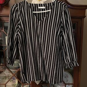Croft & Barrow Black and White Striped Blouse